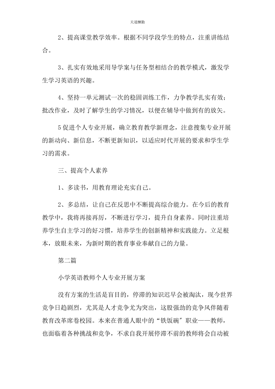 2023年度小学英语教师个人专业发展计划.docx_第2页