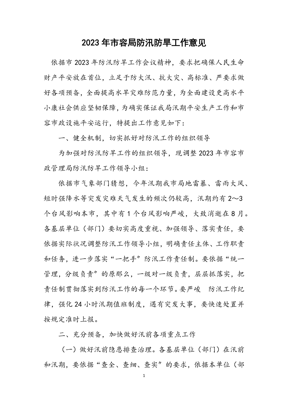 2023年市容局防汛防旱工作意见.docx_第1页