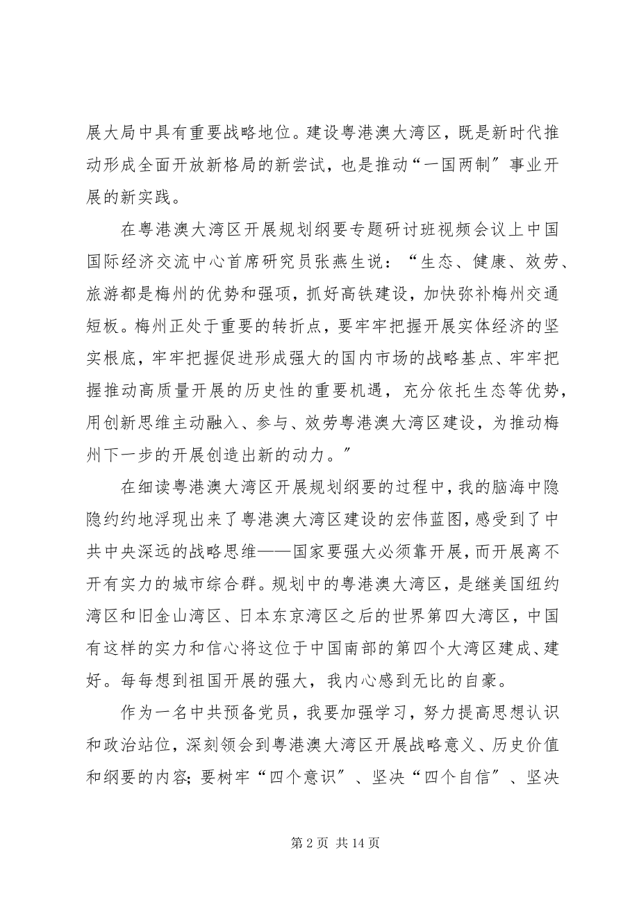 2023年《粤港澳大湾区发展规划纲要》学习心得七篇.docx_第2页