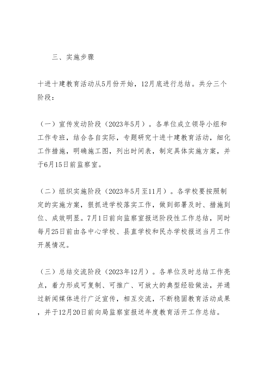 2023年党规党纪宣传教育十进十建活动方案.doc_第3页