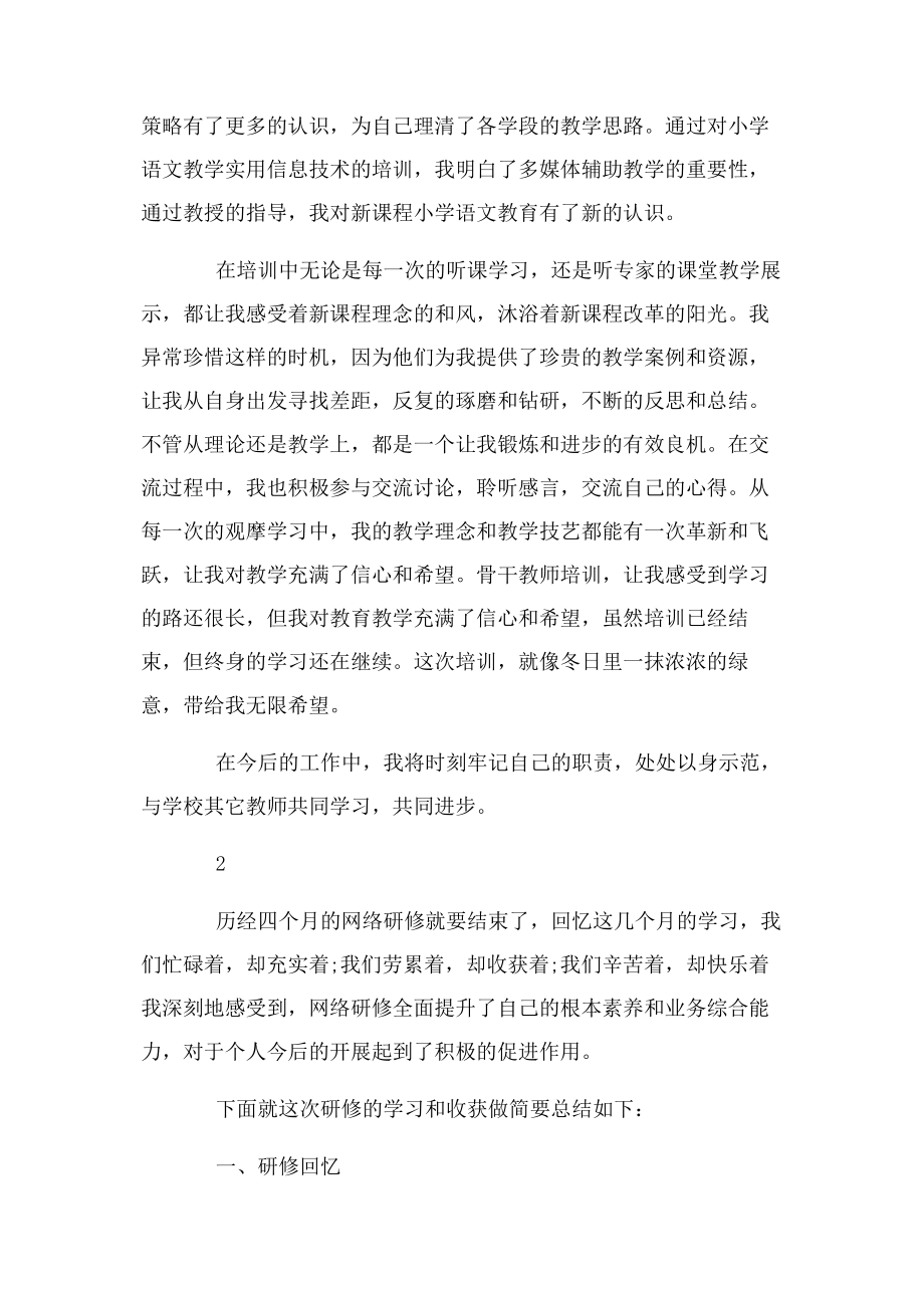 2023年小学教师网络研修心得.docx_第2页