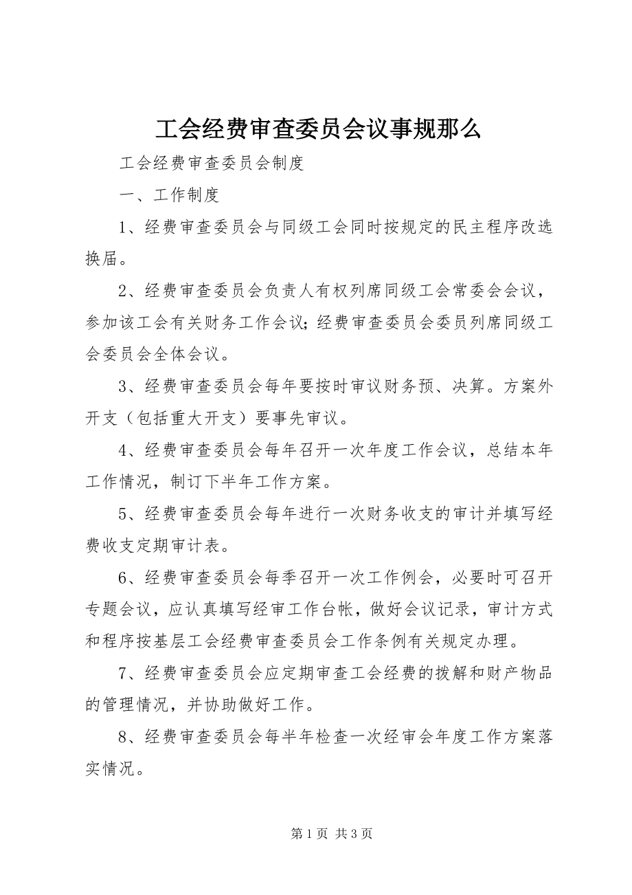 2023年工会经费审查委员会议事规则.docx_第1页