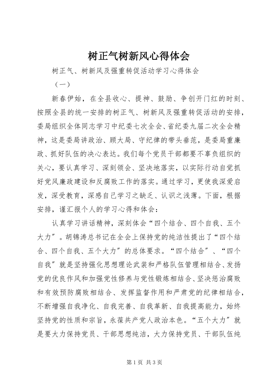 2023年树正气树新风心得体会.docx_第1页