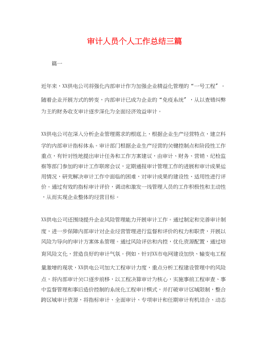 2023年审计人员个人工作总结三篇 2.docx_第1页