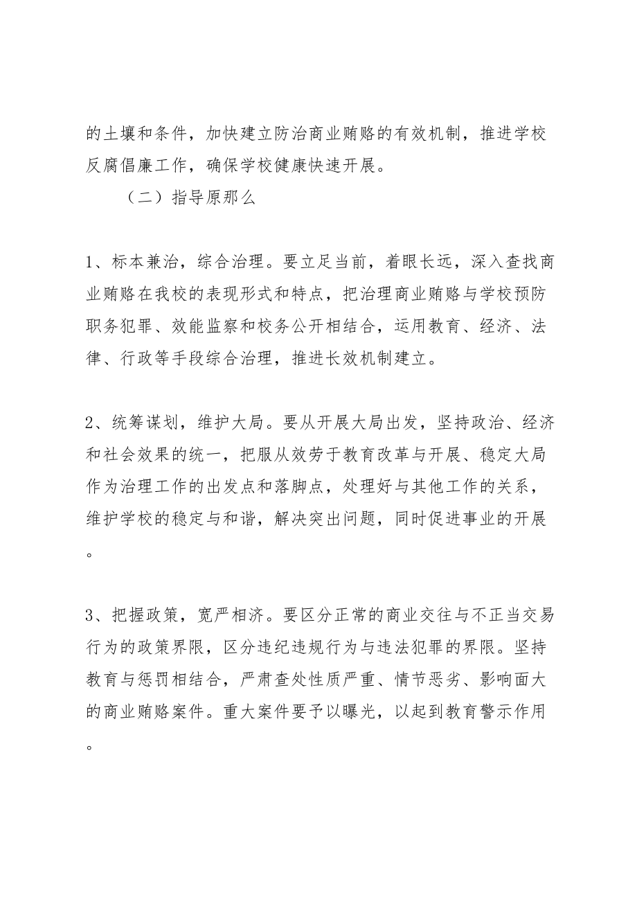 2023年学校治理商业贿赂专项工作的实施方案 9新编.doc_第2页