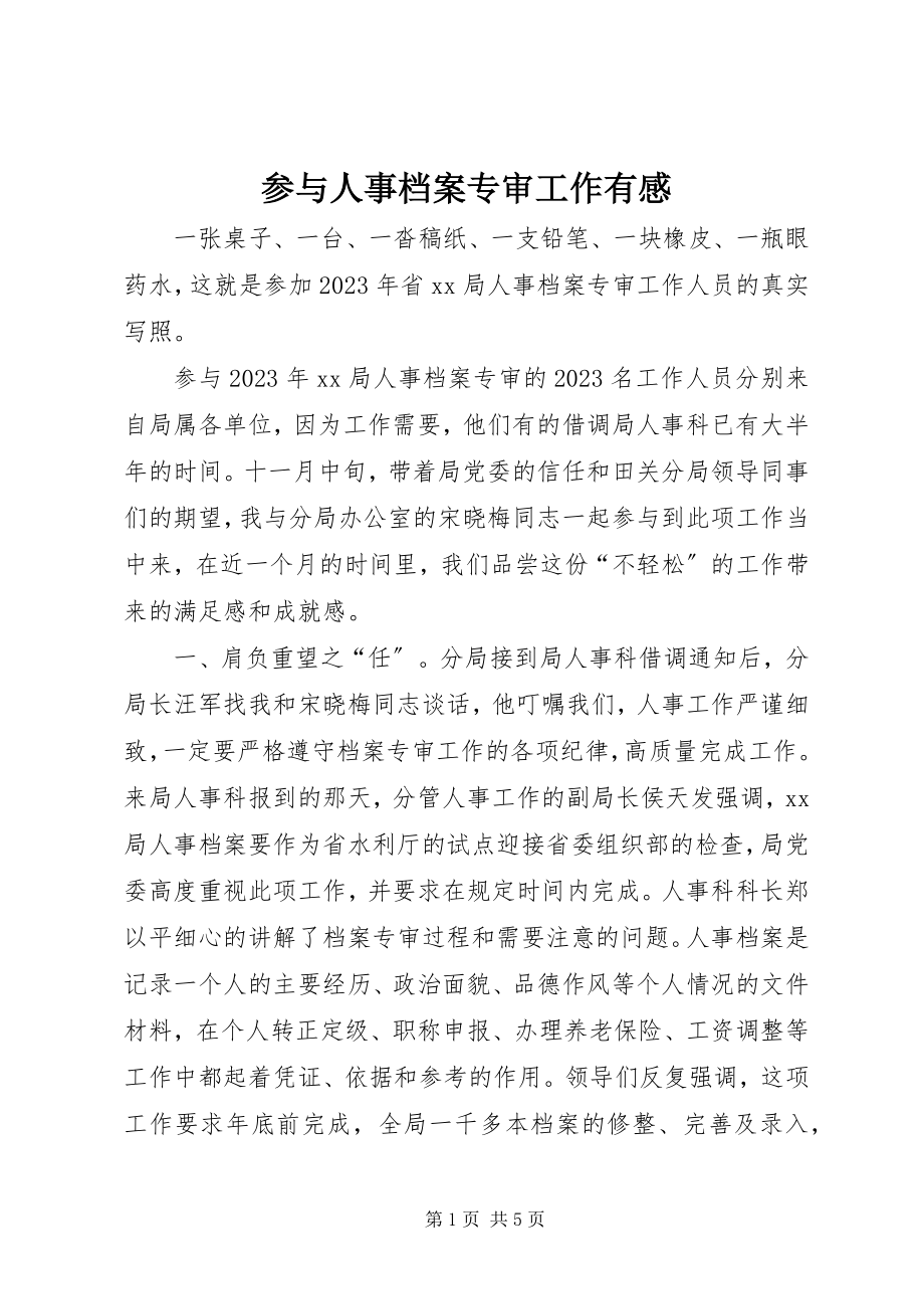 2023年参与人事档案专审工作有感新编.docx_第1页