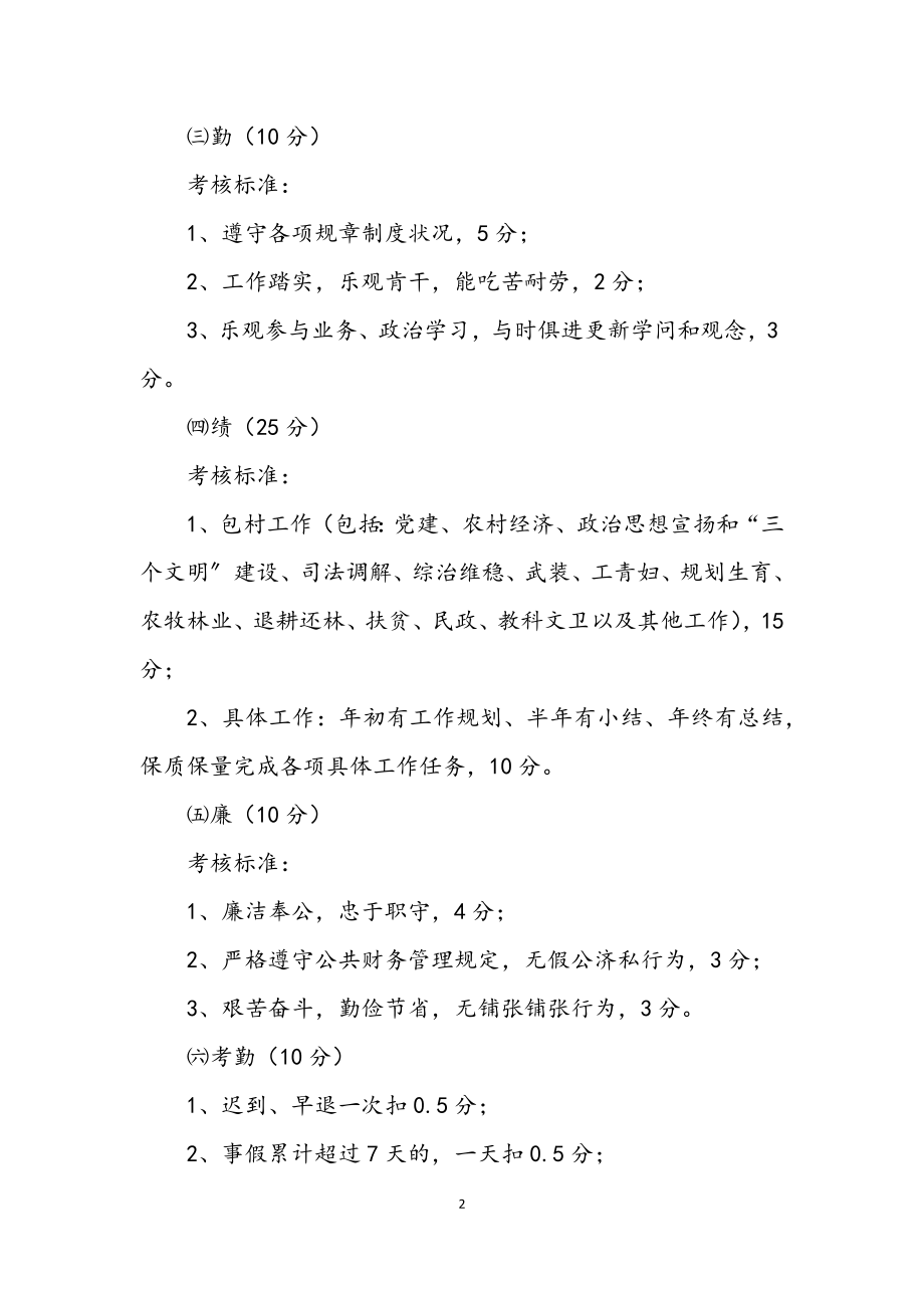 2023年干部职工百分制考核办法.docx_第2页