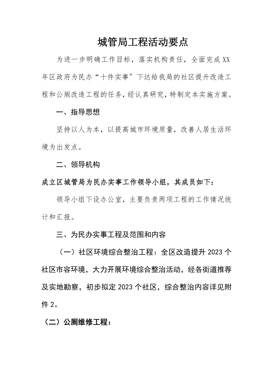 2023年城管局项目活动要点新编.docx_第1页