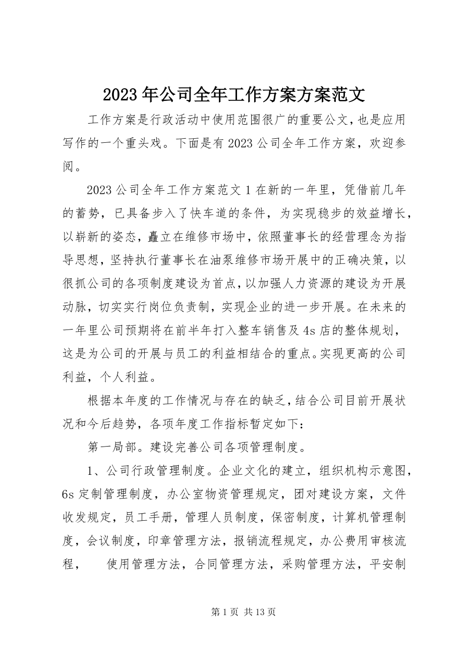 2023年公司全工作计划计划.docx_第1页