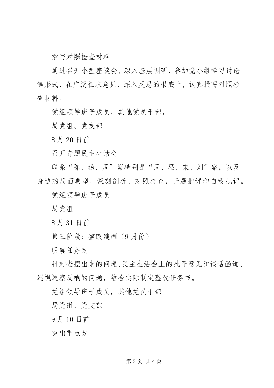 2023年讲政治重规矩作表率专题警示教育专题民生生活会安排表.docx_第3页