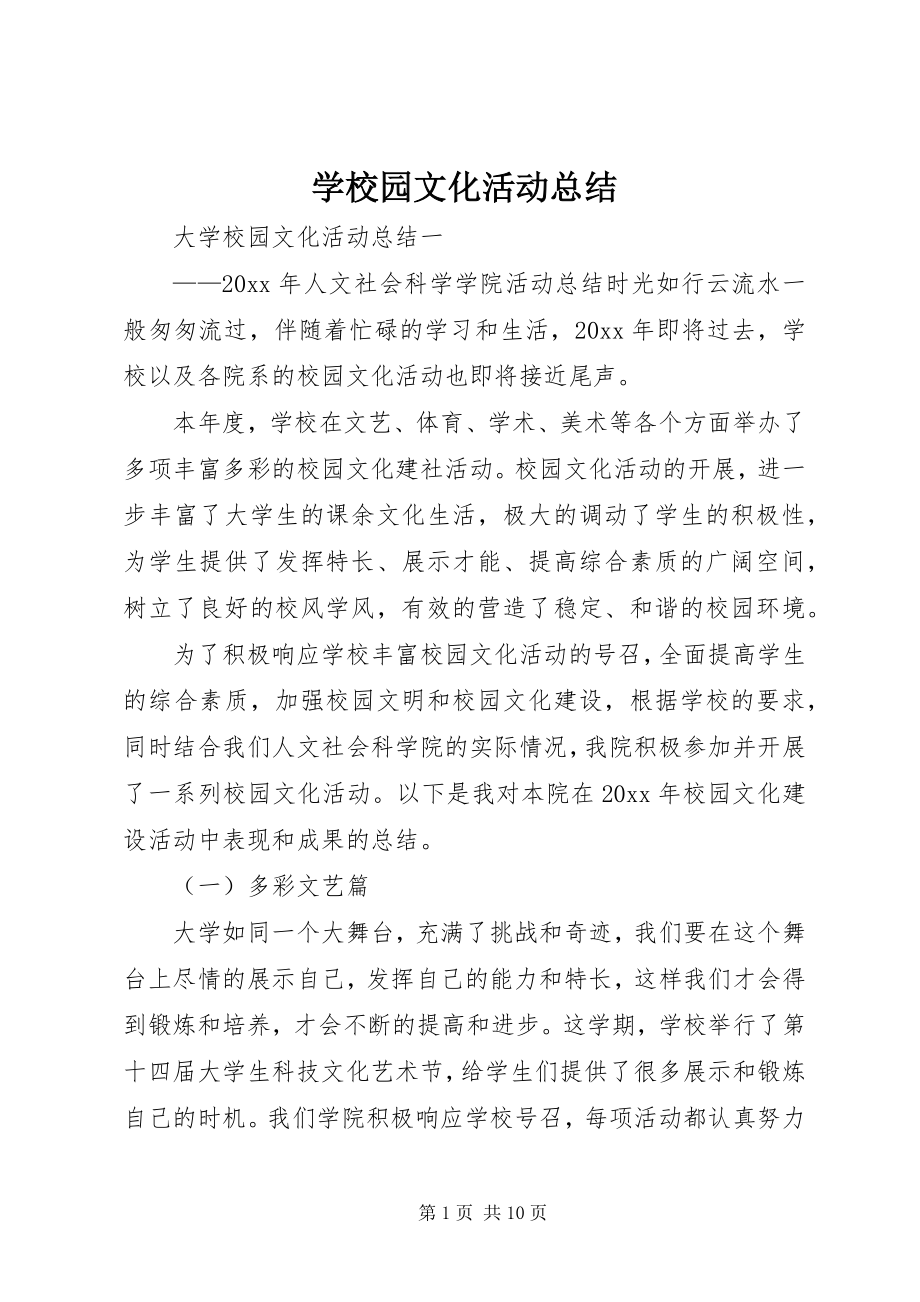 2023年学校园文化活动总结.docx_第1页