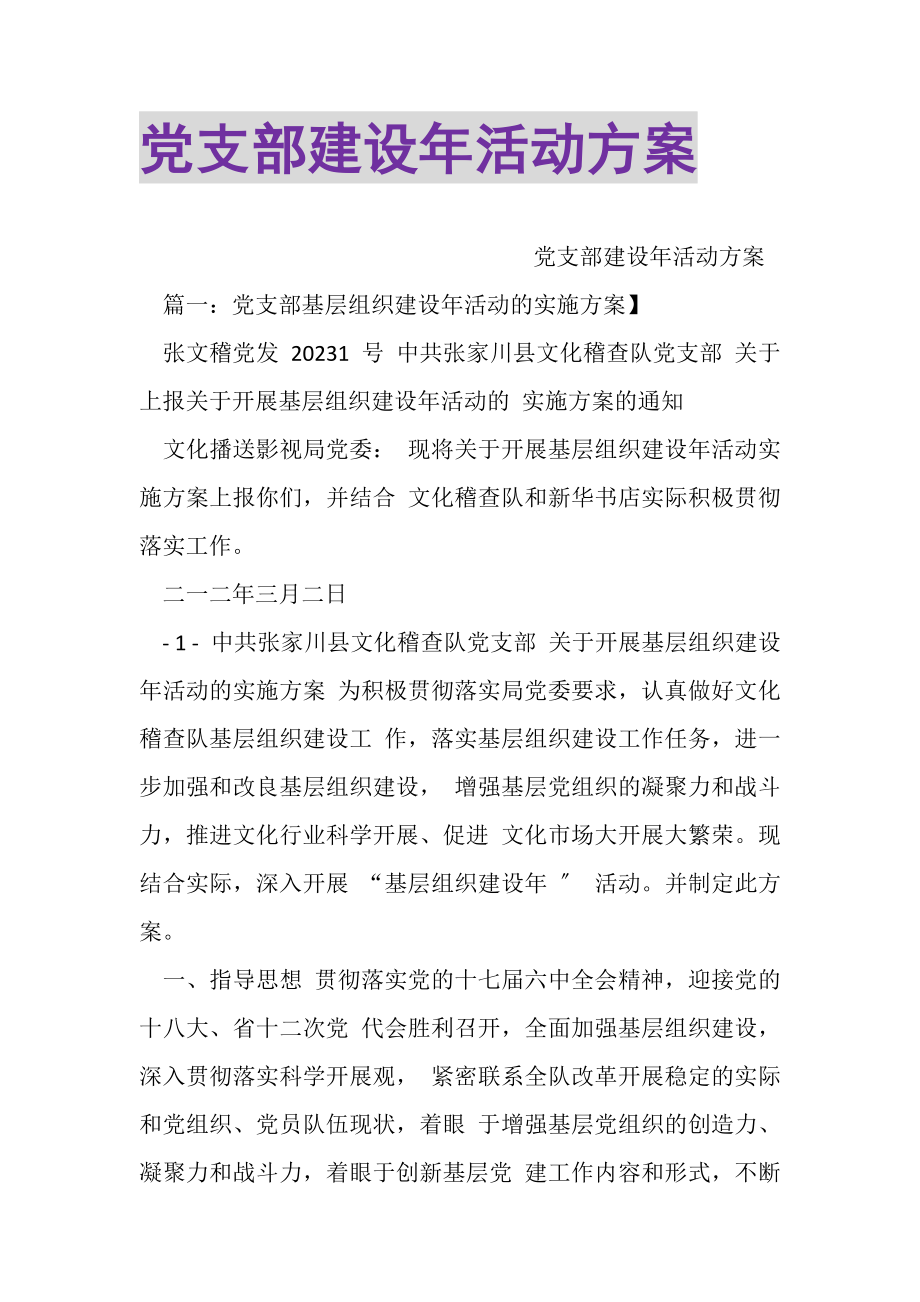 2023年党支部建设年活动方案.doc_第1页