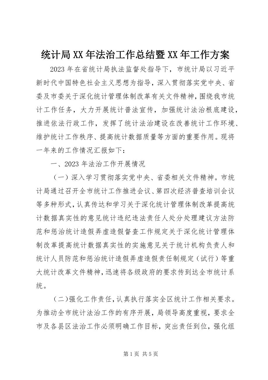 2023年统计局法治工作总结暨工作计划2.docx_第1页