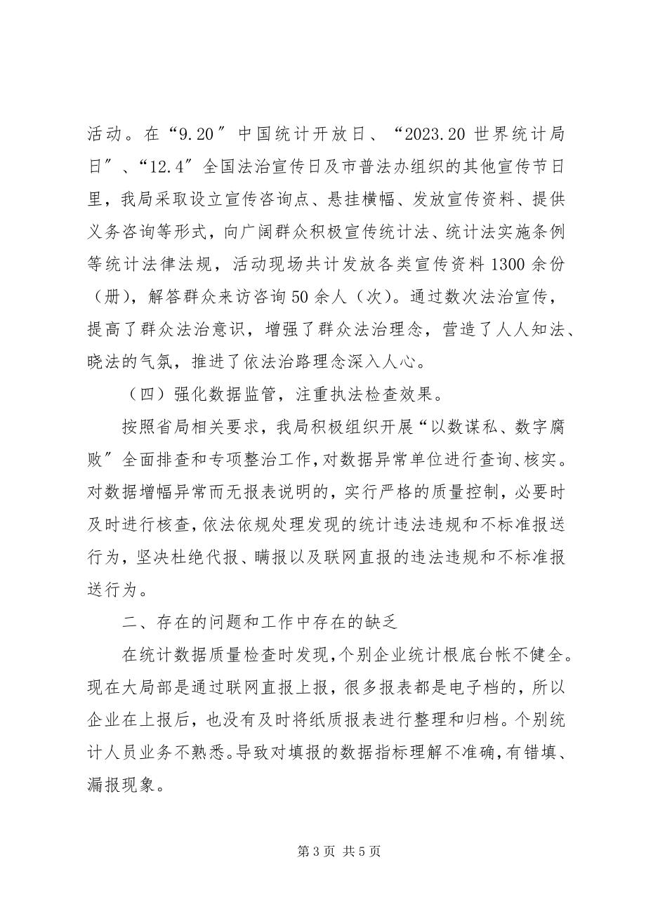 2023年统计局法治工作总结暨工作计划2.docx_第3页