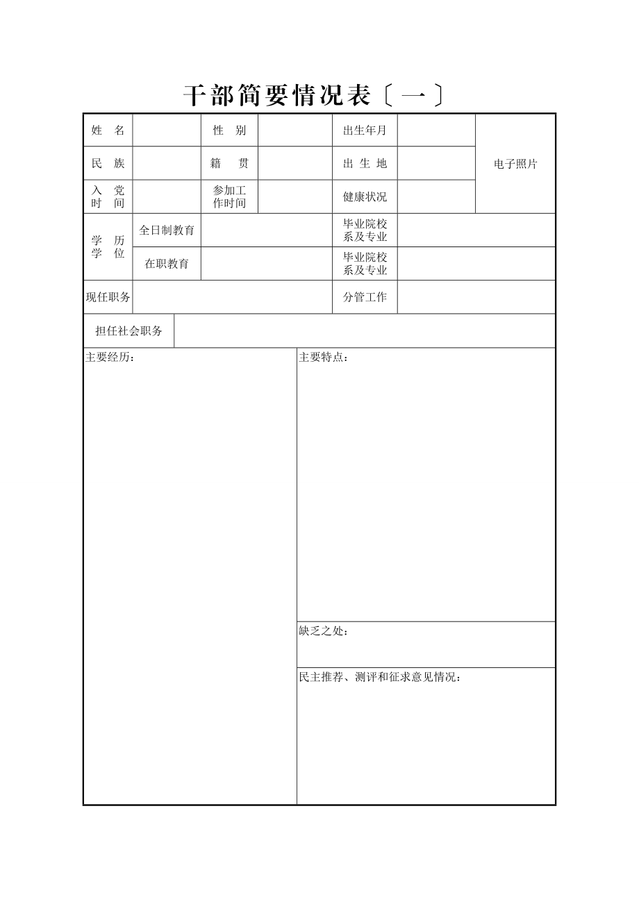 干部简要情况表（考察组填写）范文.doc_第1页