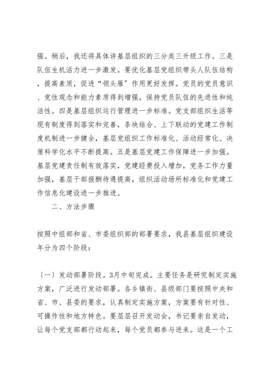 2023年县委组织部长在基层组织建设年工作会上的致辞.doc_第3页