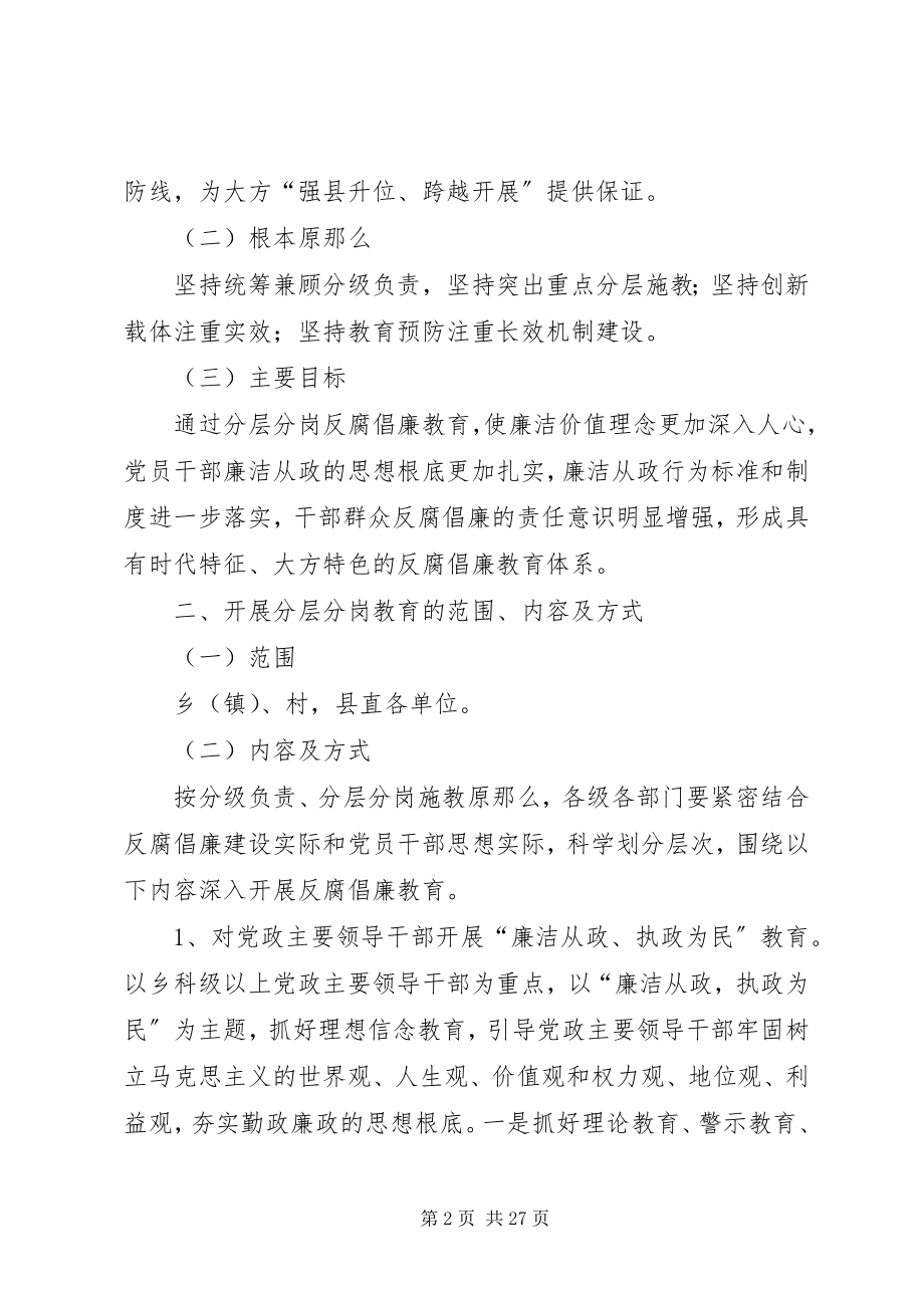 2023年对全县党员干部开展分层分岗反腐倡廉教育的实施方案.docx_第2页