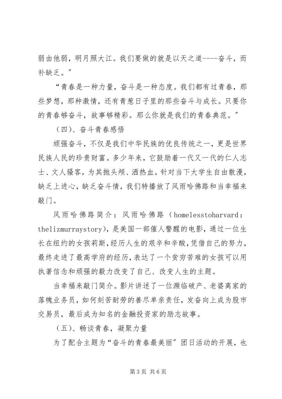 2023年奋斗的青春最美丽团日活动总结.docx_第3页