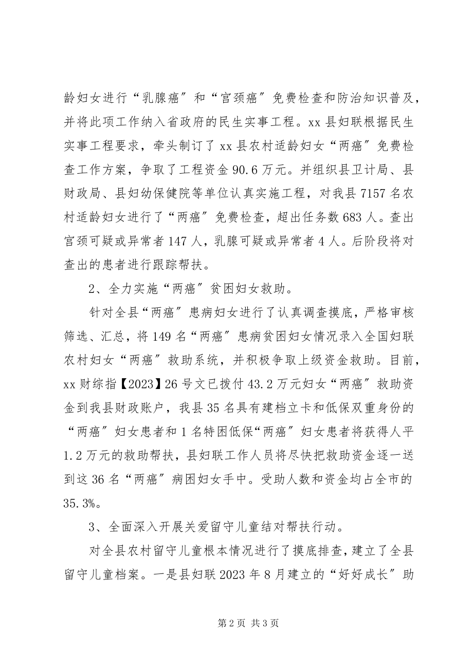 2023年县妇联积极开展扶贫工作经验做法.docx_第2页