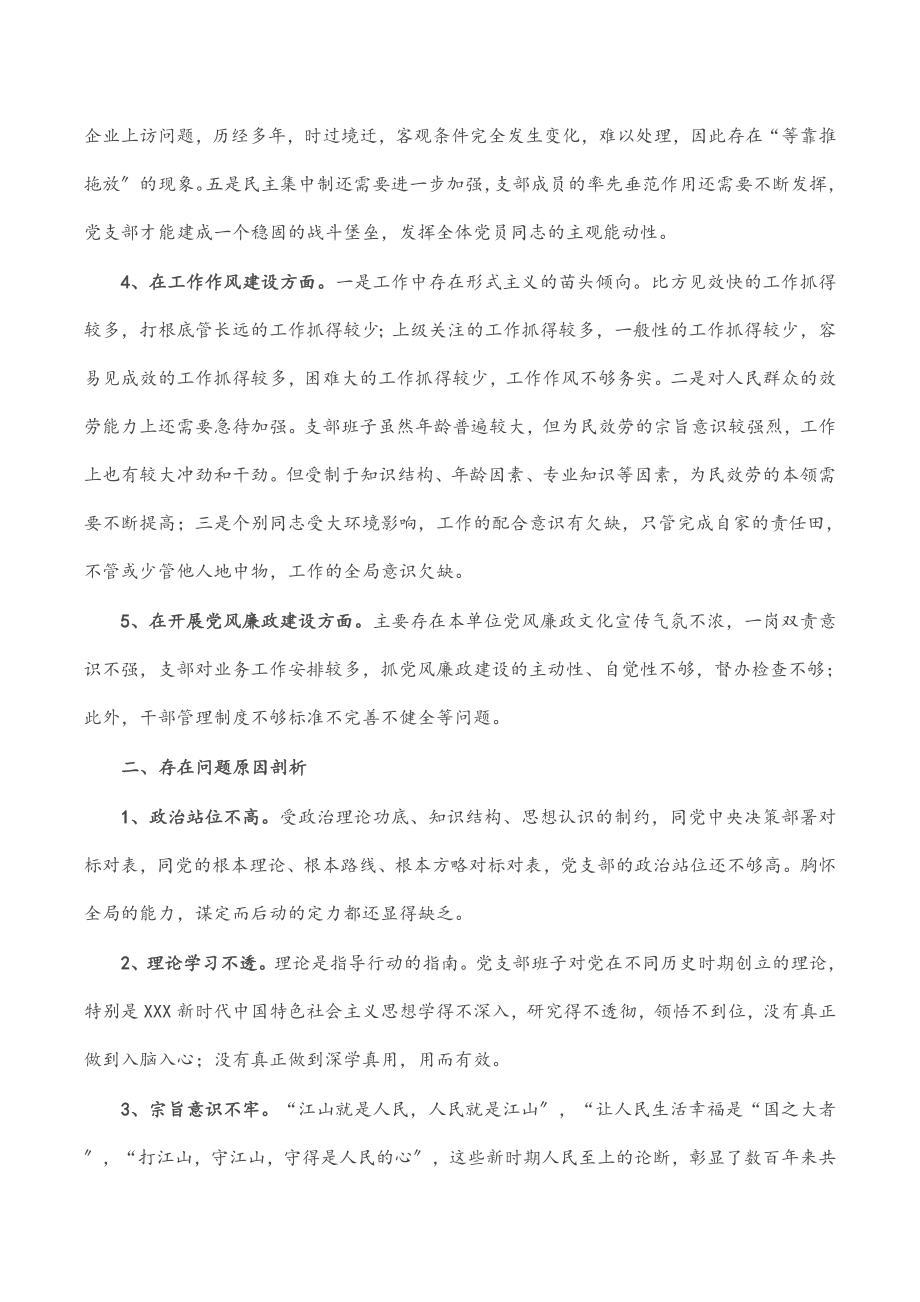 2023年党史学习教育专题组织生活会领导班子对照检查材料政法机关党支部.docx_第3页