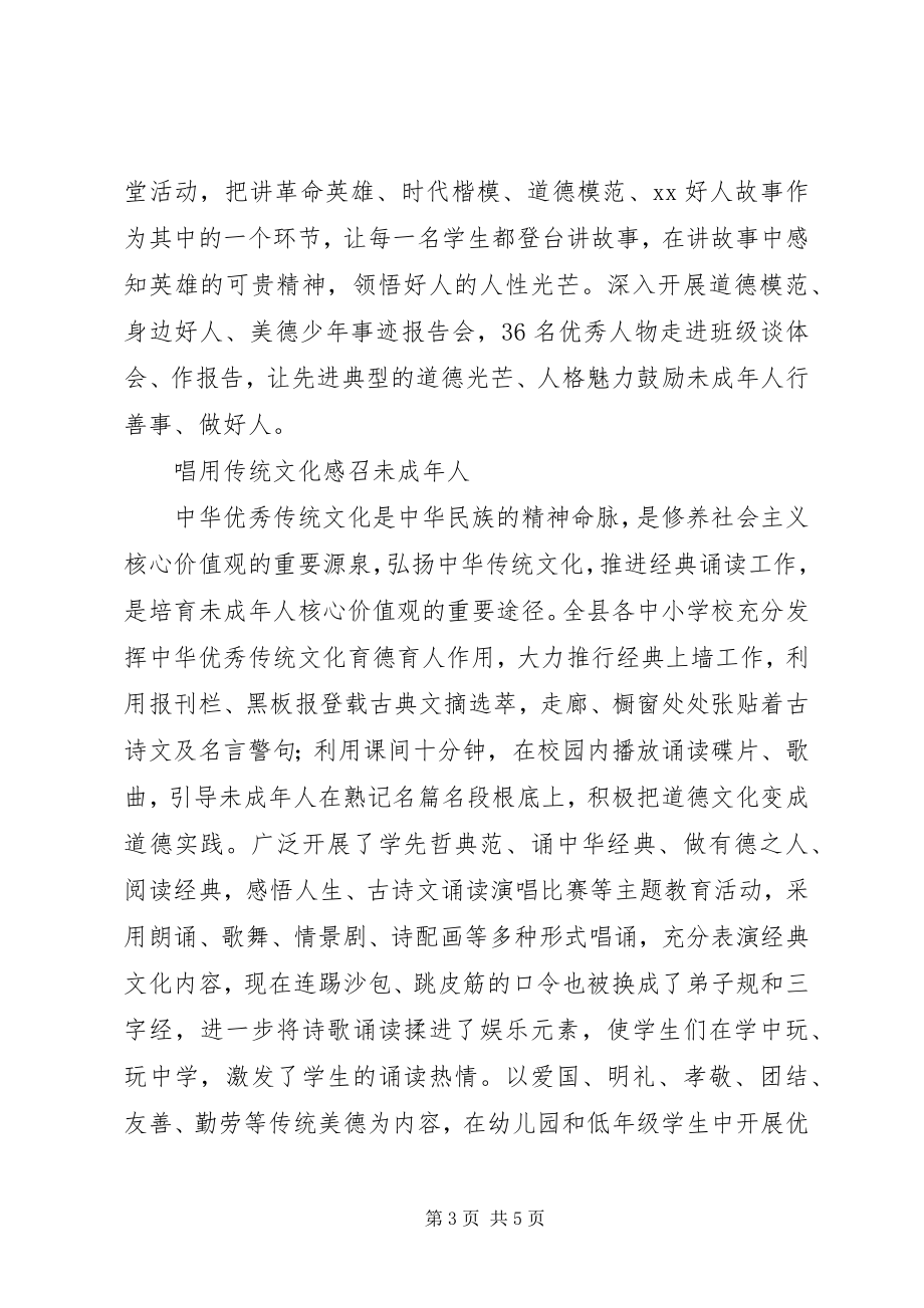 2023年未成年人社会主义核心价值观培育情况汇报.docx_第3页