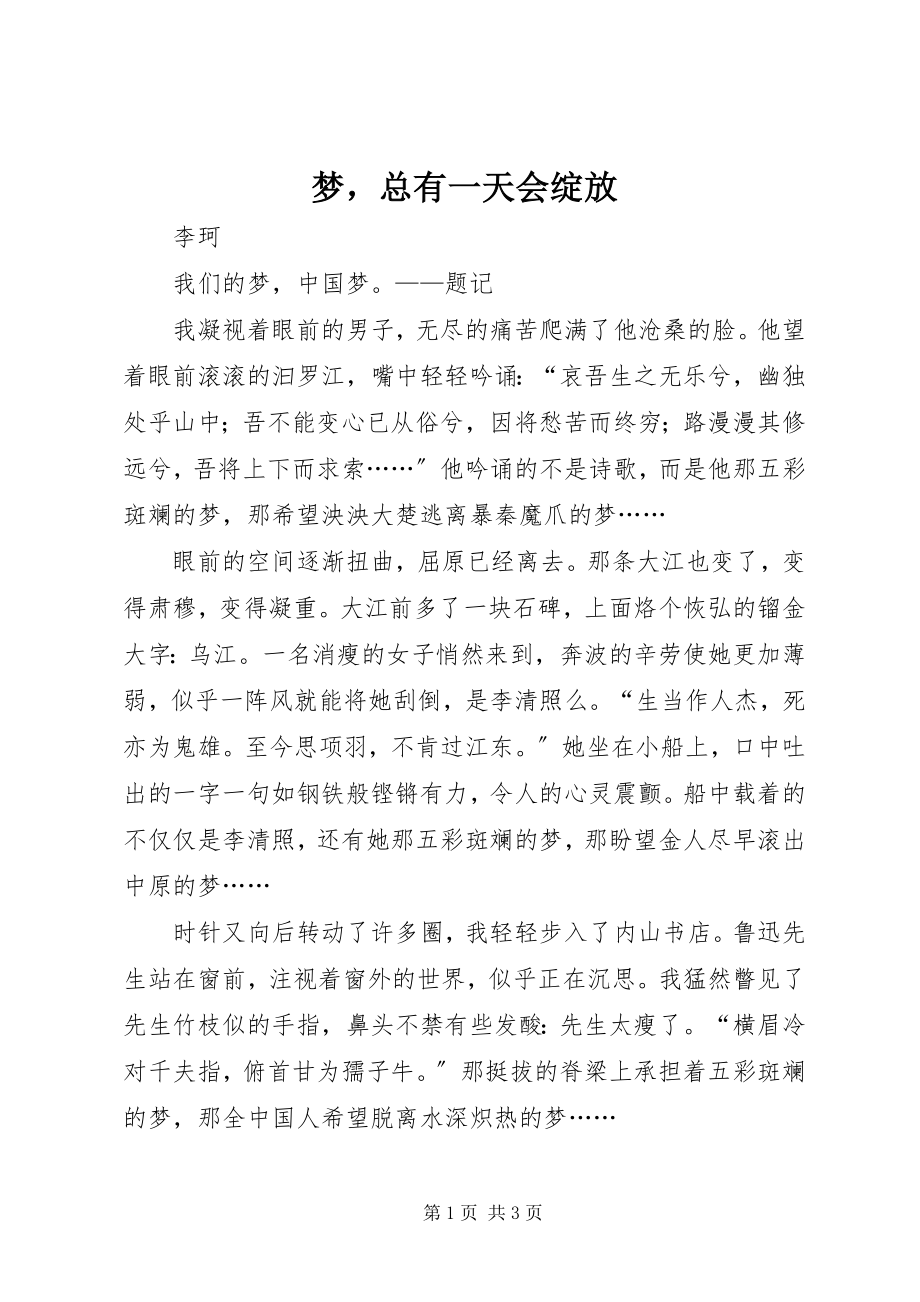 2023年梦总有一天会绽放.docx_第1页