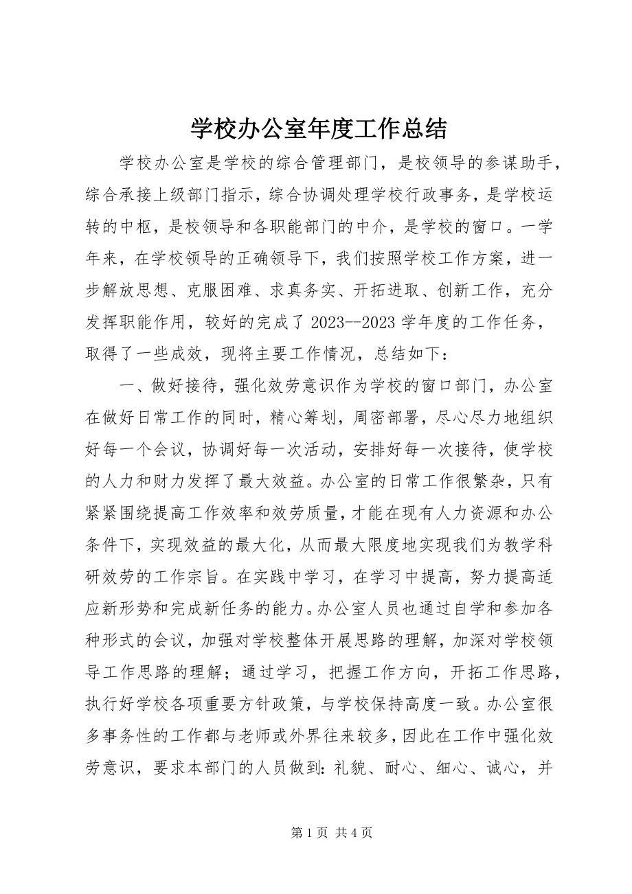 2023年学校办公室年度工作总结.docx_第1页