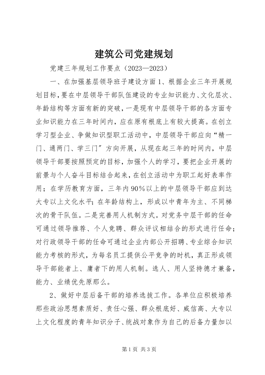 2023年建筑公司党建规划.docx_第1页