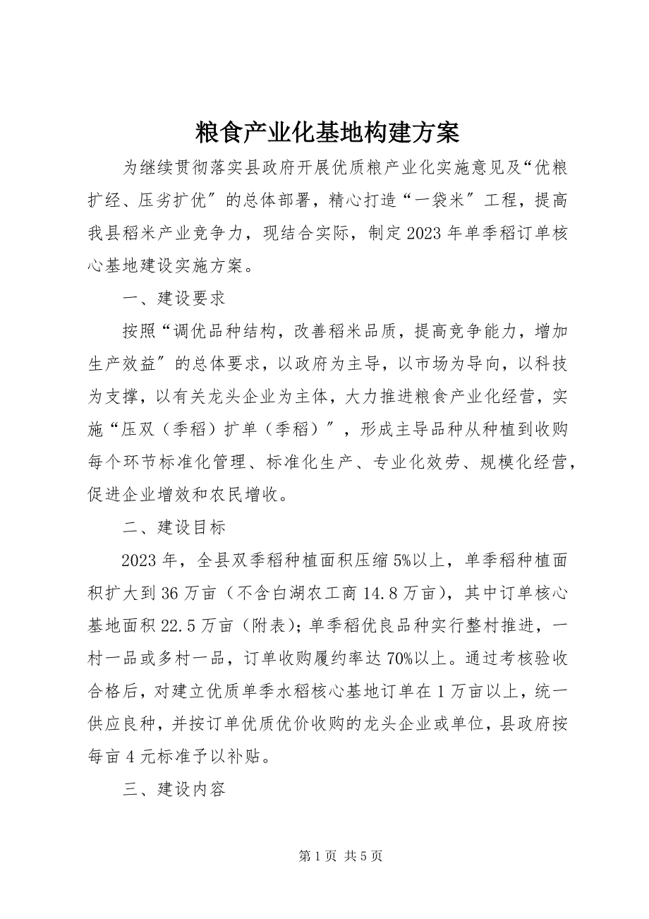 2023年粮食产业化基地构建方案.docx_第1页