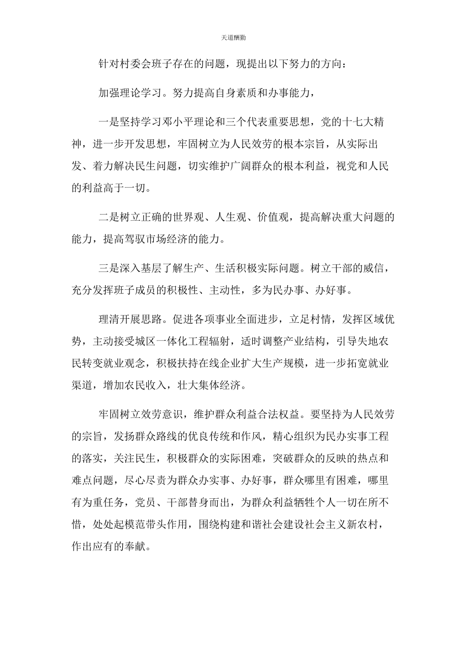 2023年村党组织生活会个人发言提纲范文.docx_第2页