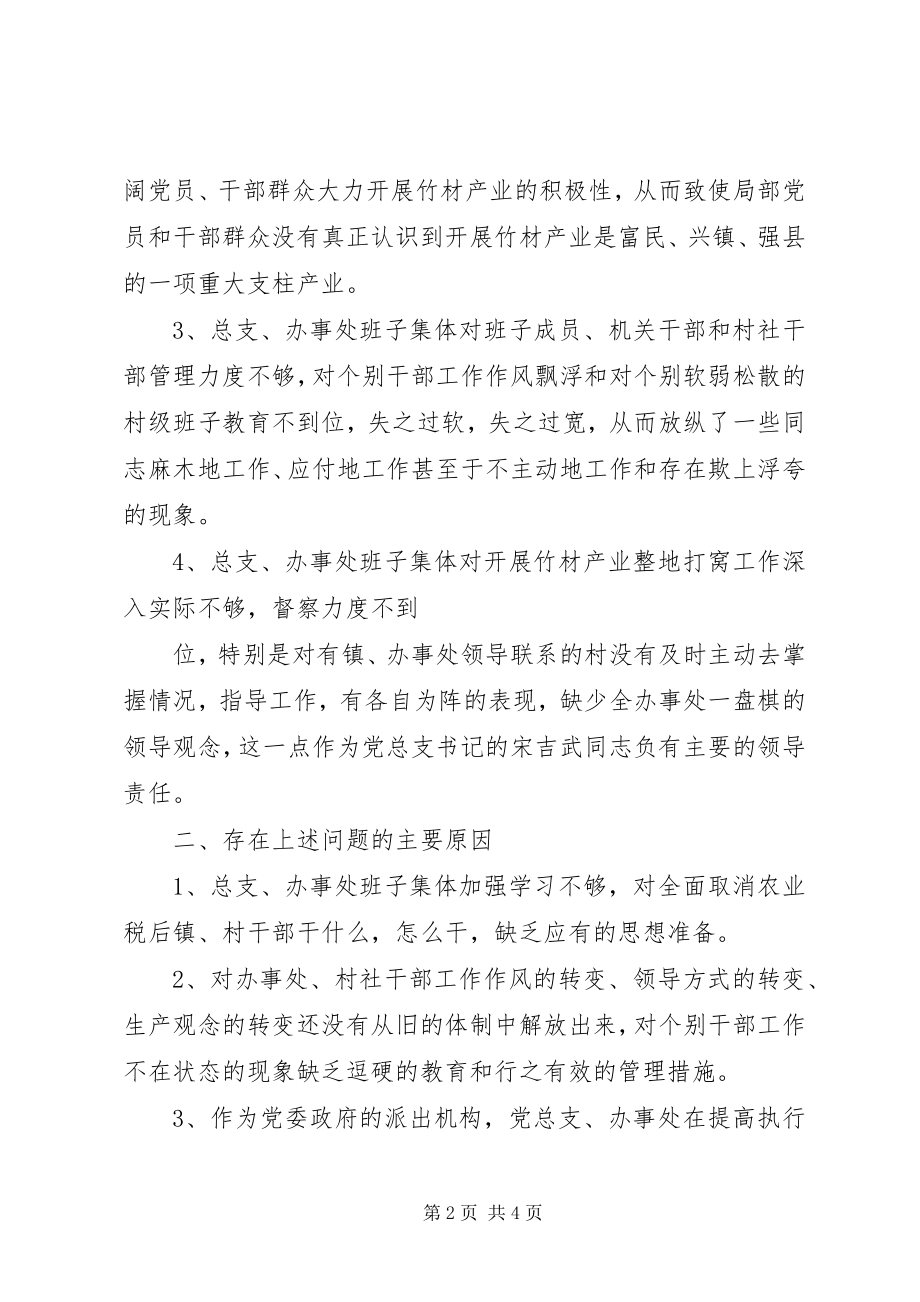 2023年在发展竹材产业工作中班子集体的检讨.docx_第2页