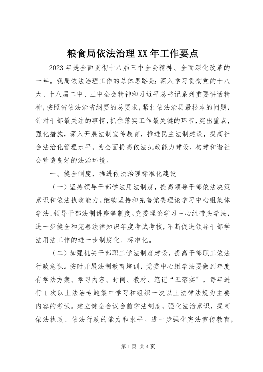 2023年粮食局依法治理工作要点.docx_第1页