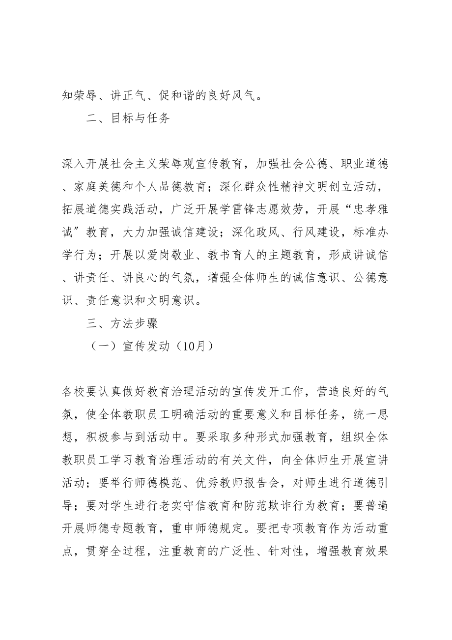 2023年学校开展道德领域突出问题专项教育和治理活动方案.doc_第2页