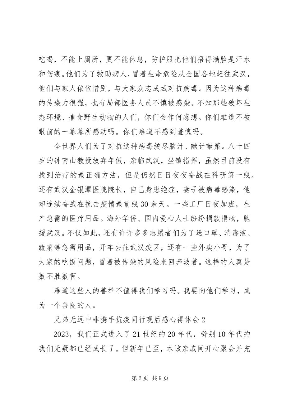 2023年《兄弟无远中非携手抗疫同行》观后感心得体会多篇.docx_第2页