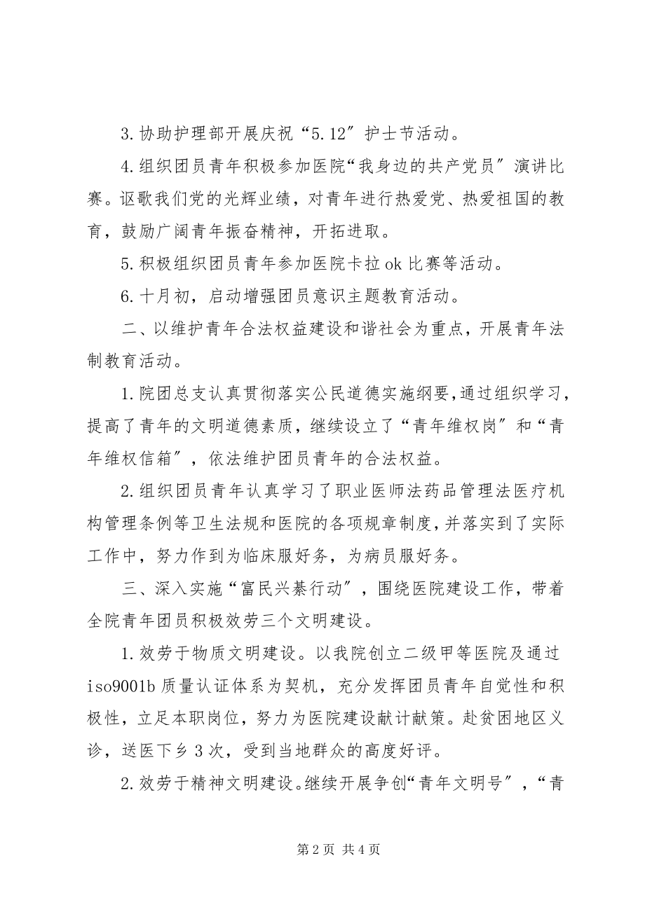 2023年县人民医院团总支年度工作总结.docx_第2页