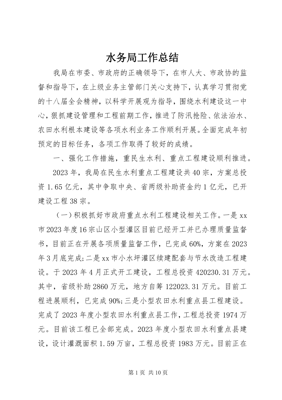 2023年水务局工作总结.docx_第1页