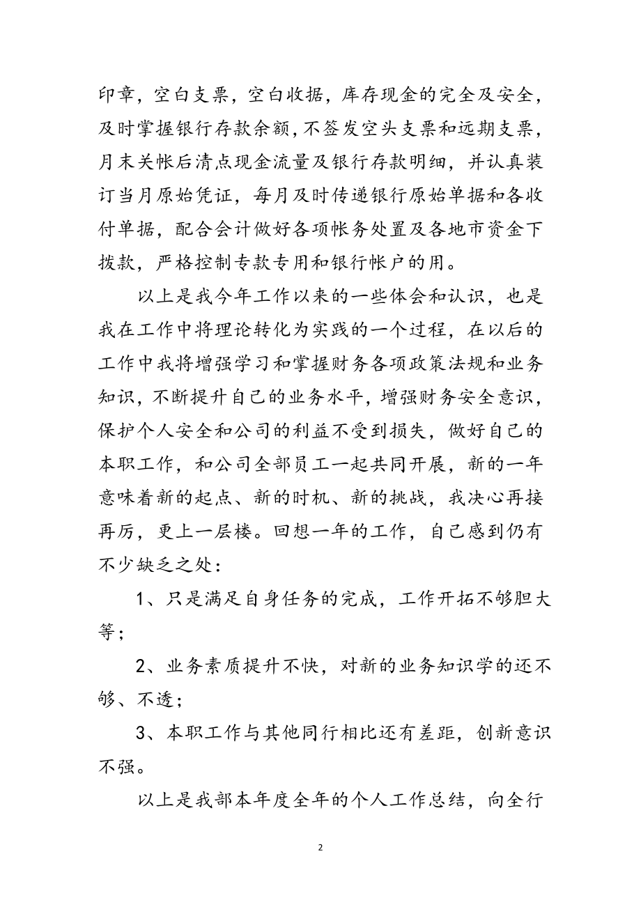 2023年出纳员全年工作总结范文.doc_第2页