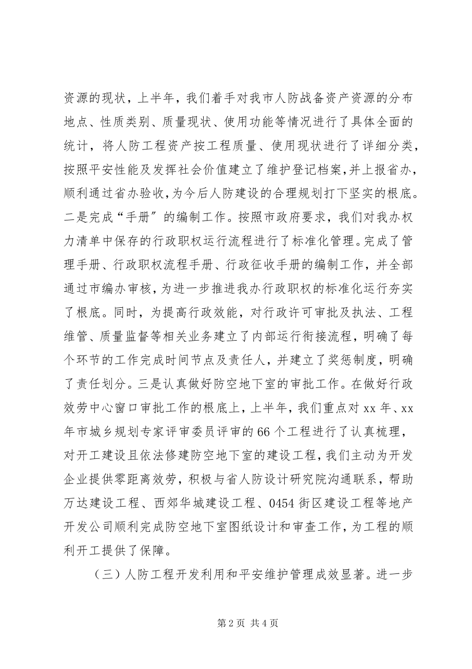 2023年人防办上半年工作总结和下半年工作计划.docx_第2页