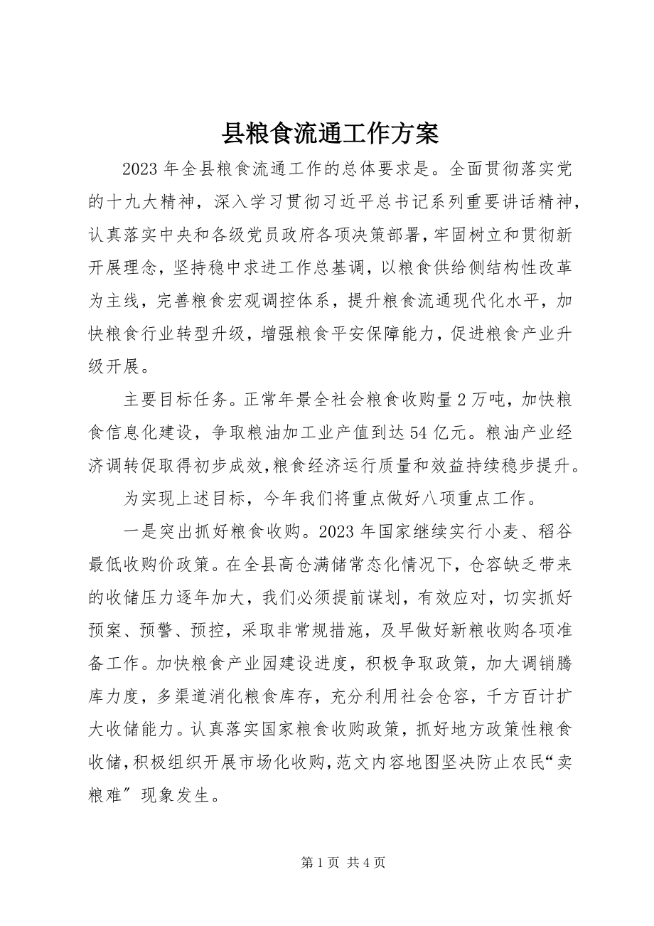 2023年县粮食流通工作计划.docx_第1页