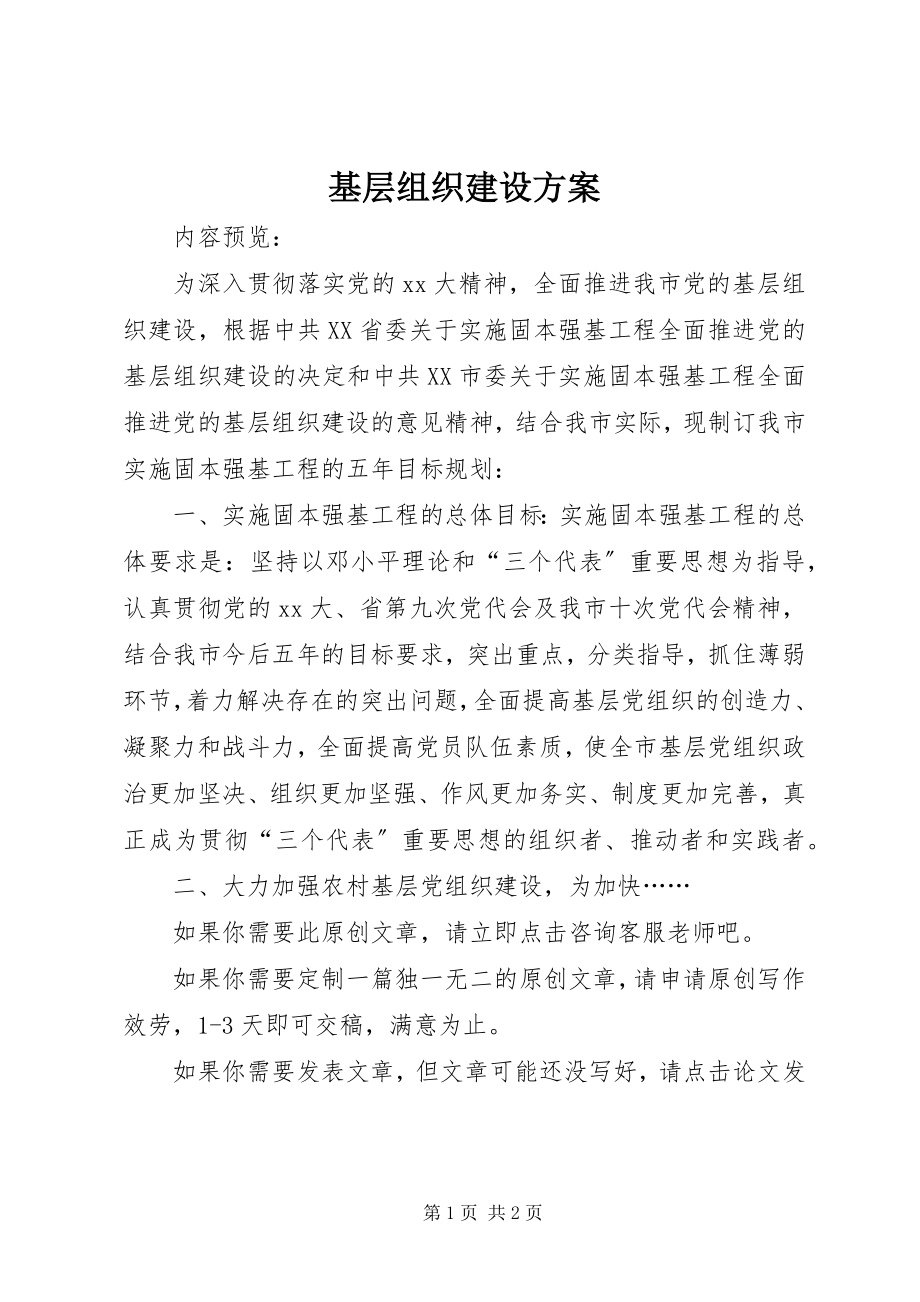 2023年基层组织建设计划.docx_第1页