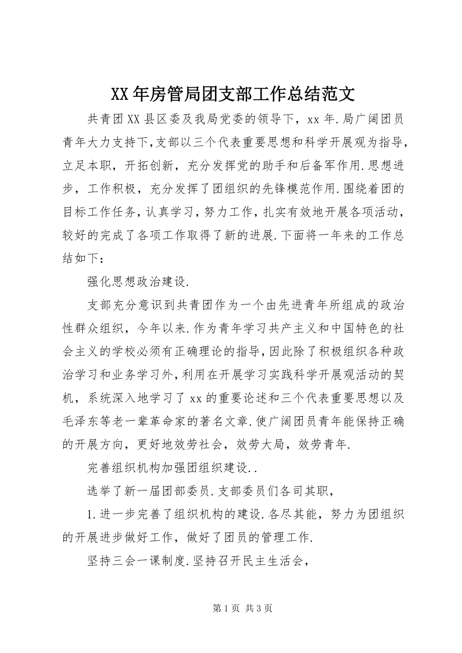 2023年房管局团支部工作总结.docx_第1页