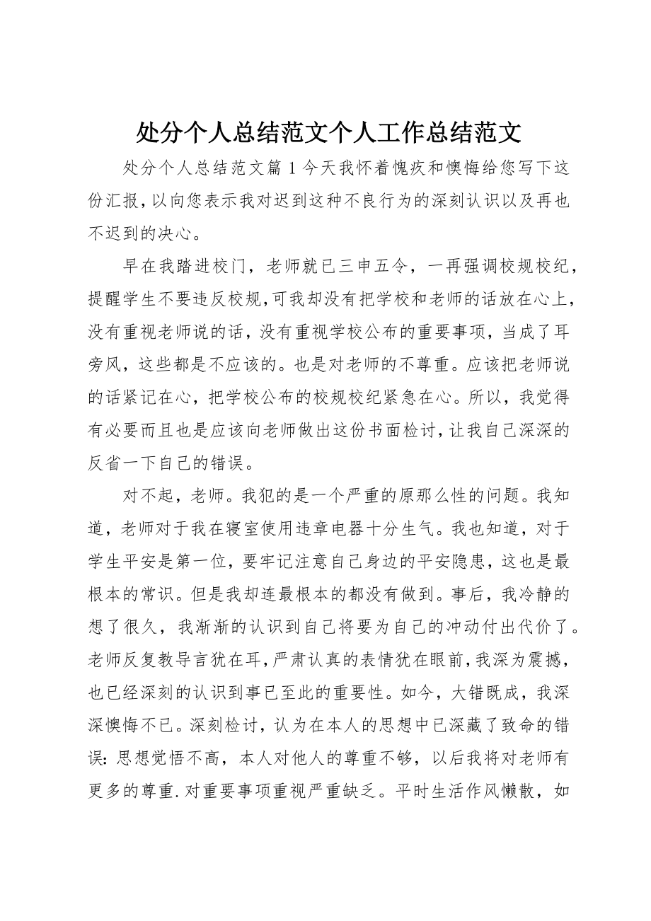 2023年处分个人总结个人工作总结.docx_第1页