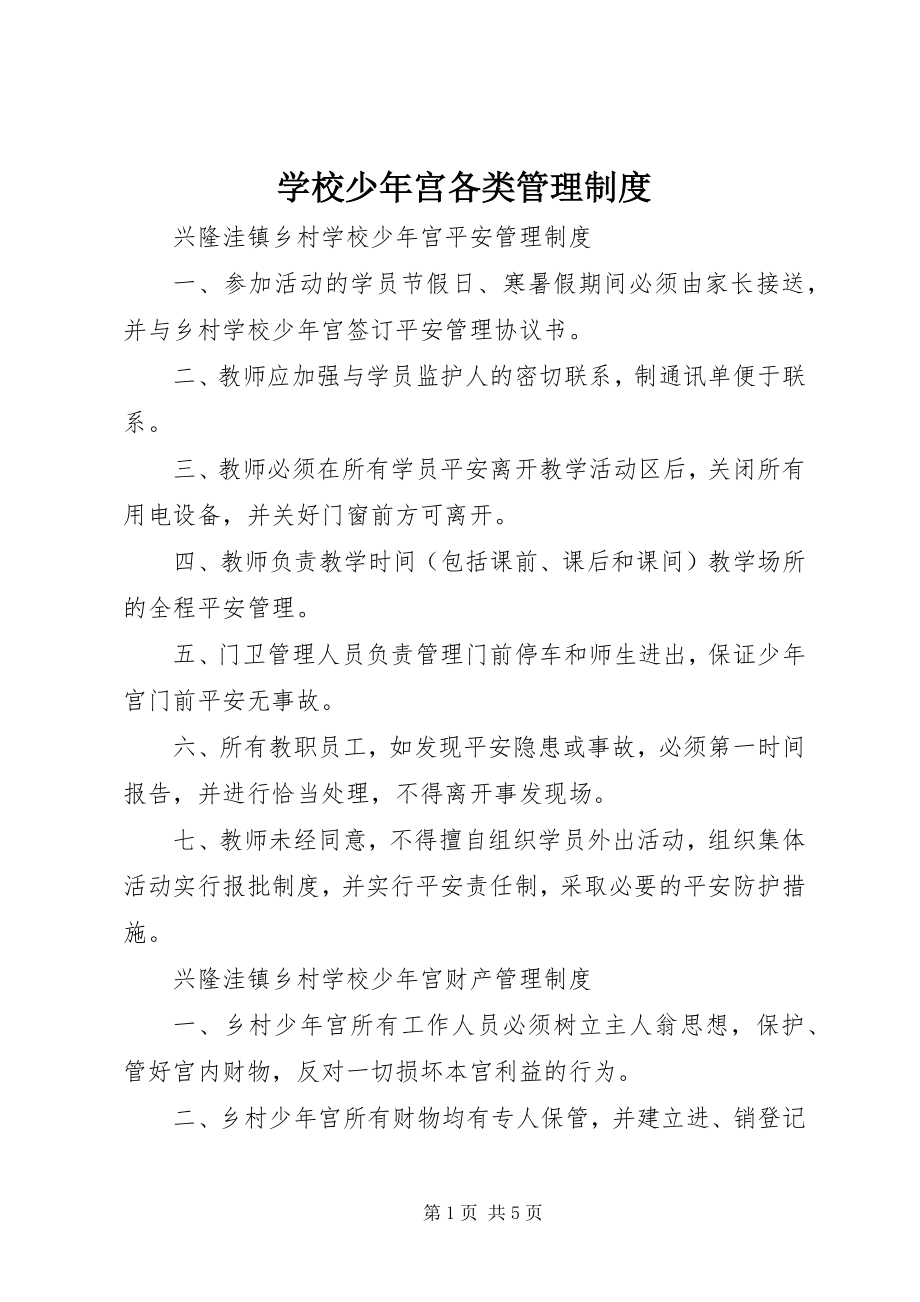 2023年学校少年宫各类管理制度.docx_第1页