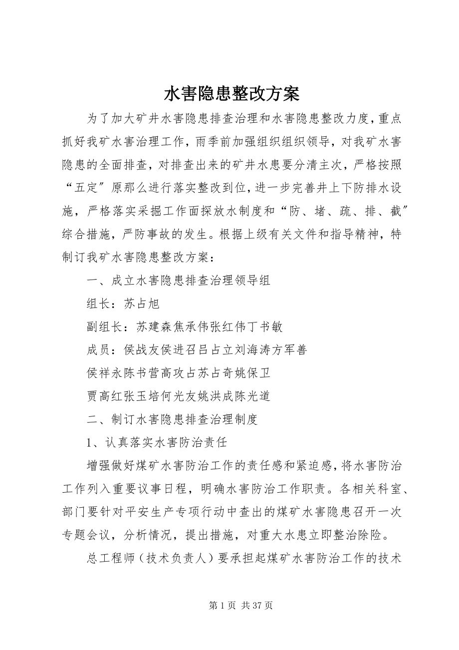 2023年水害隐患整改方案.docx_第1页