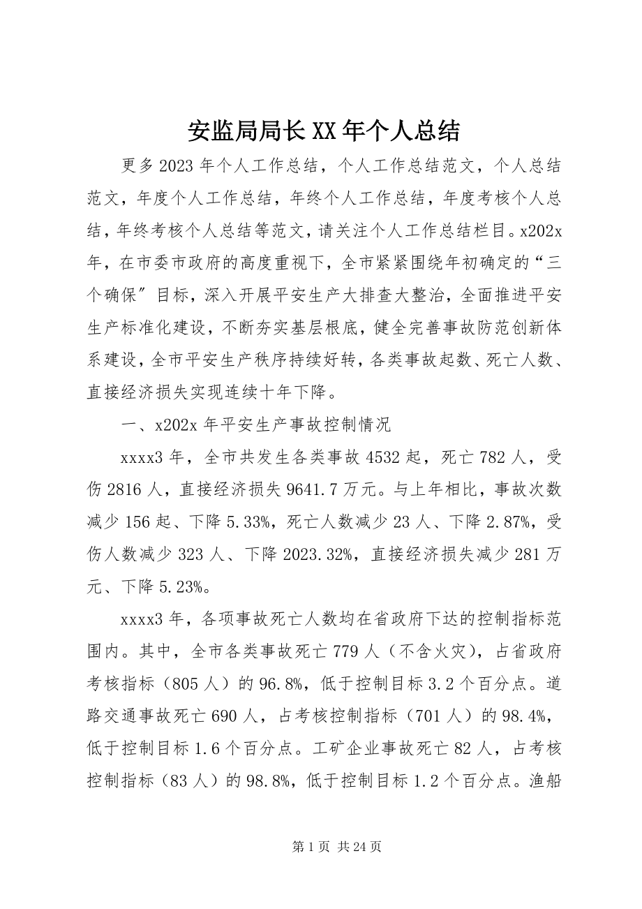 2023年安监局局长个人总结新编.docx_第1页