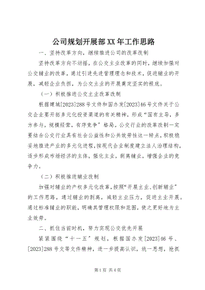 2023年公司规划发展部某年工作思路.docx