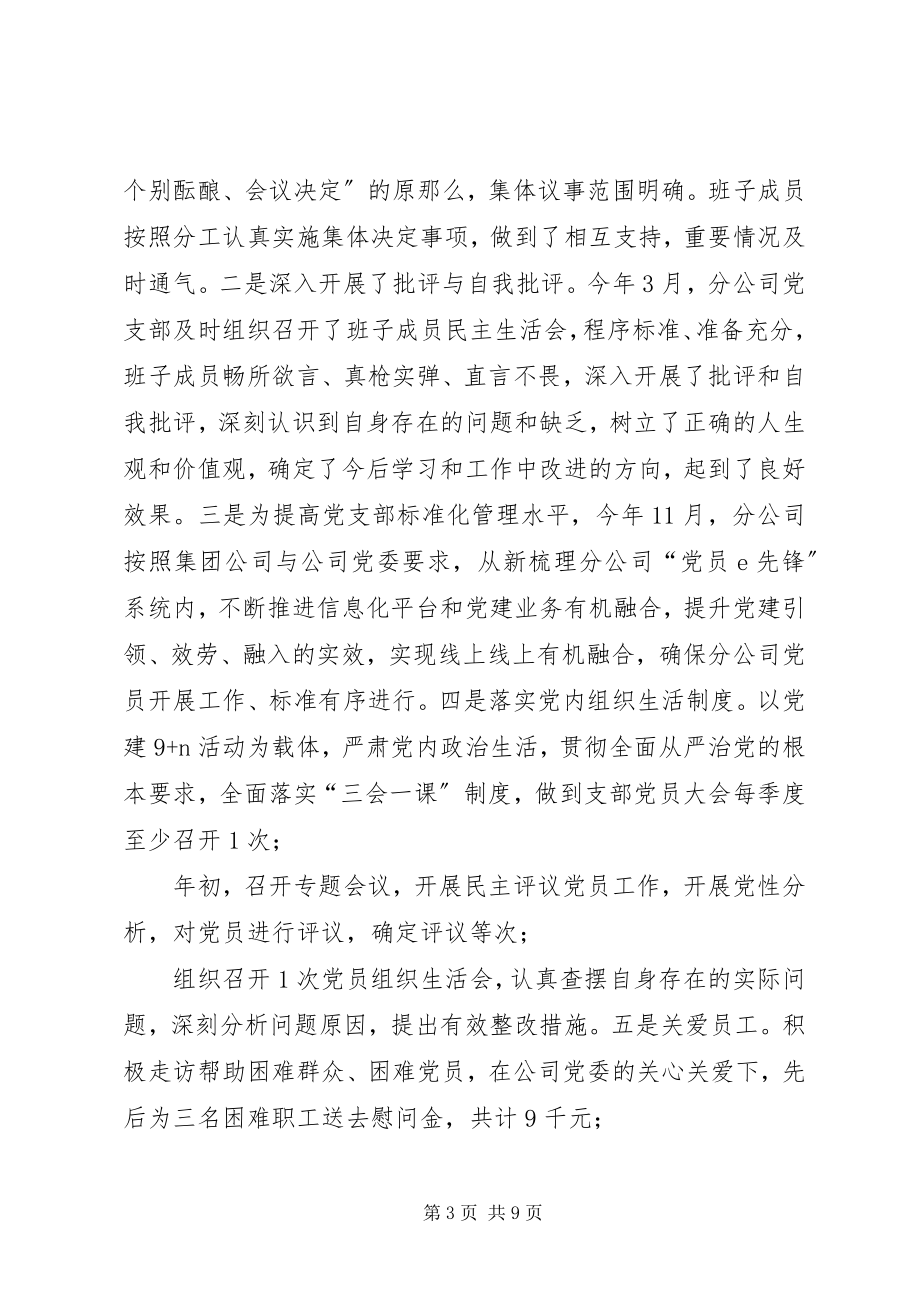 2023年分公司党支部某年工作总结及某年工作设想.docx_第3页