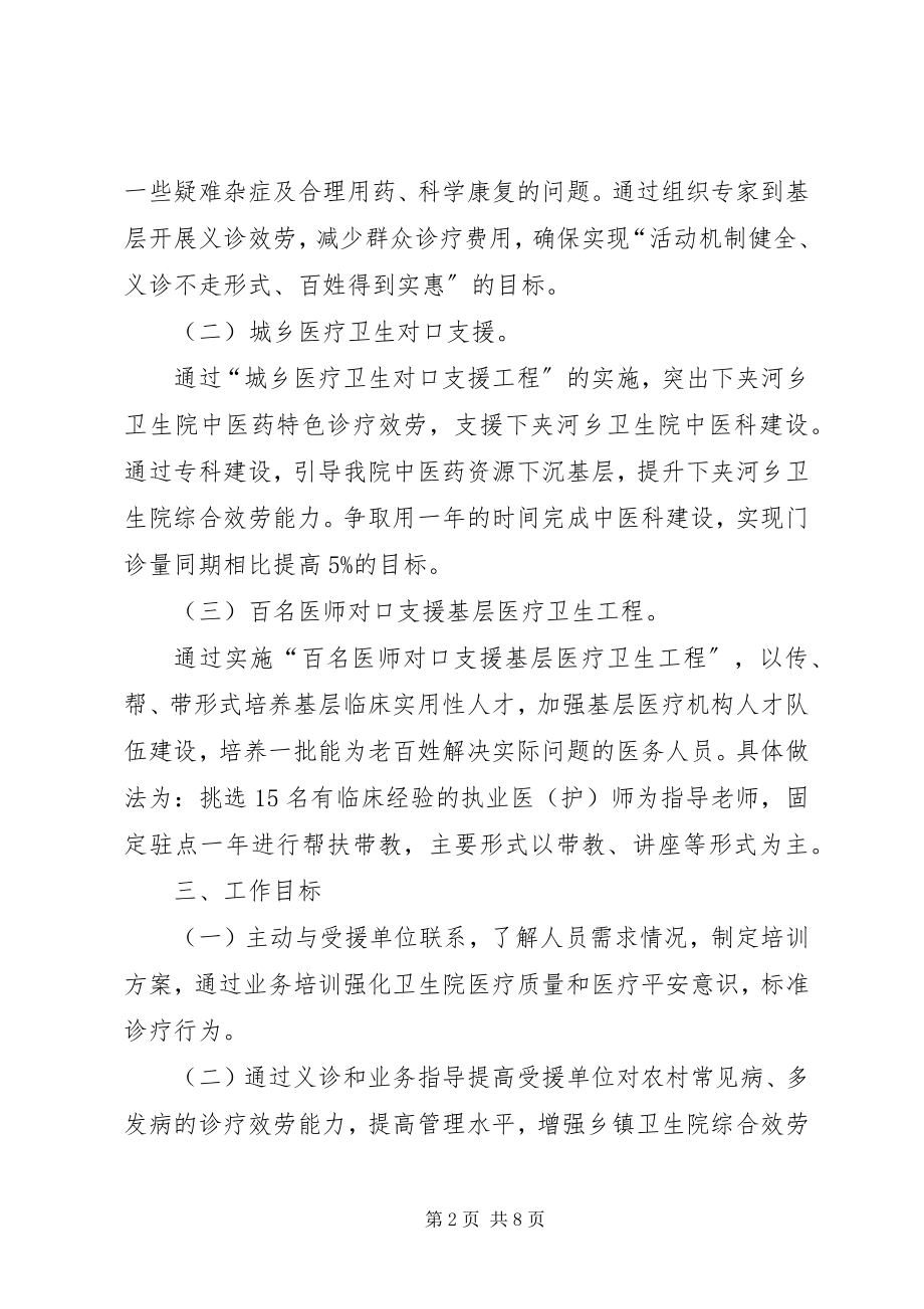 2023年医院对口支援工作计划.docx_第2页