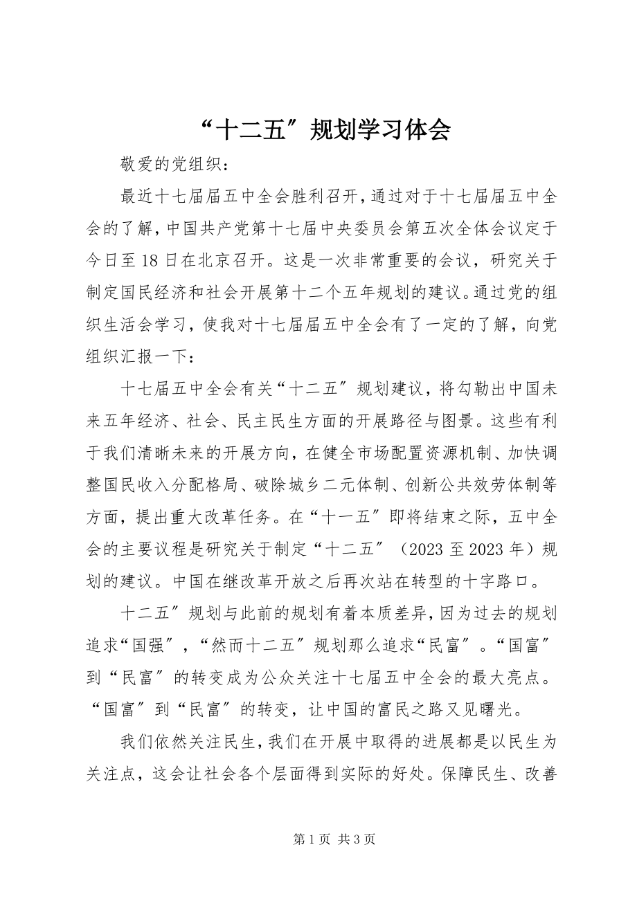 2023年十二五规划学习体会.docx_第1页