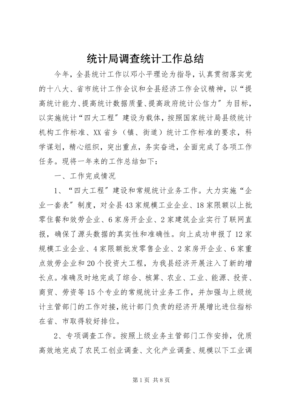 2023年统计局调查统计工作总结.docx_第1页